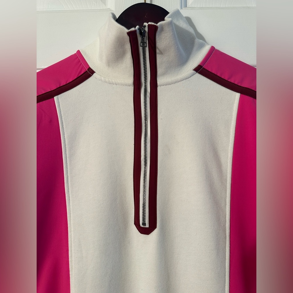 ANTHROPOLOGIE XXS Daily Practice PREPPY Color Block Twofer Mini Dress Pink White - Picture 8 of 16